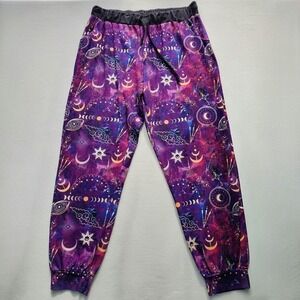 Celestial Joggers Womens 2X 3X Plus Size Purple Pants Sun Moon Stars  Witchy